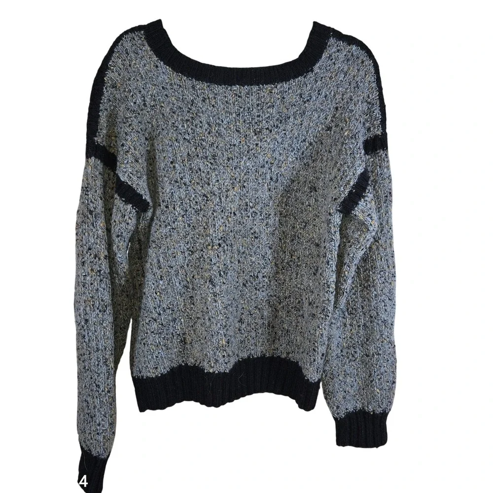 Mens Knit Sweater‎ Crewneck Pullover Gray Black Casual Everyday